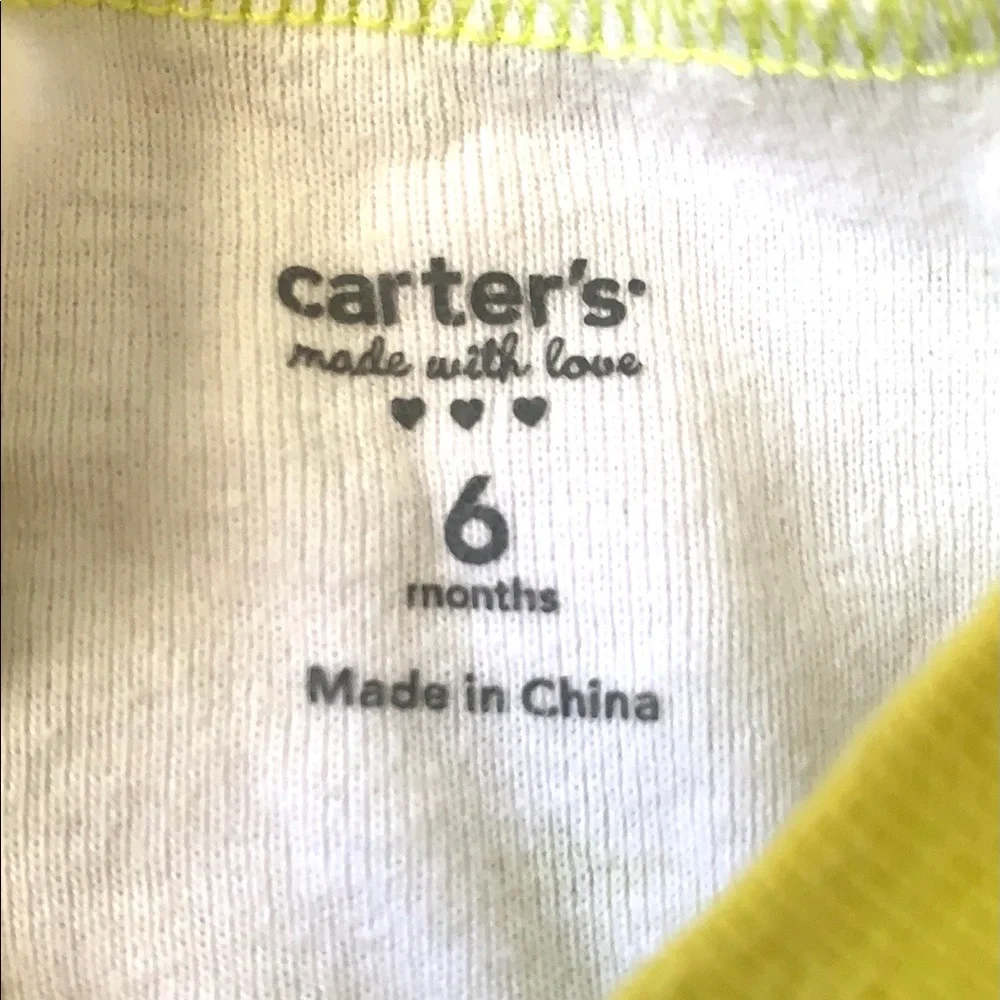 Baby 6m Unisex Gender Neutral Footie Sleeper Green White Carters